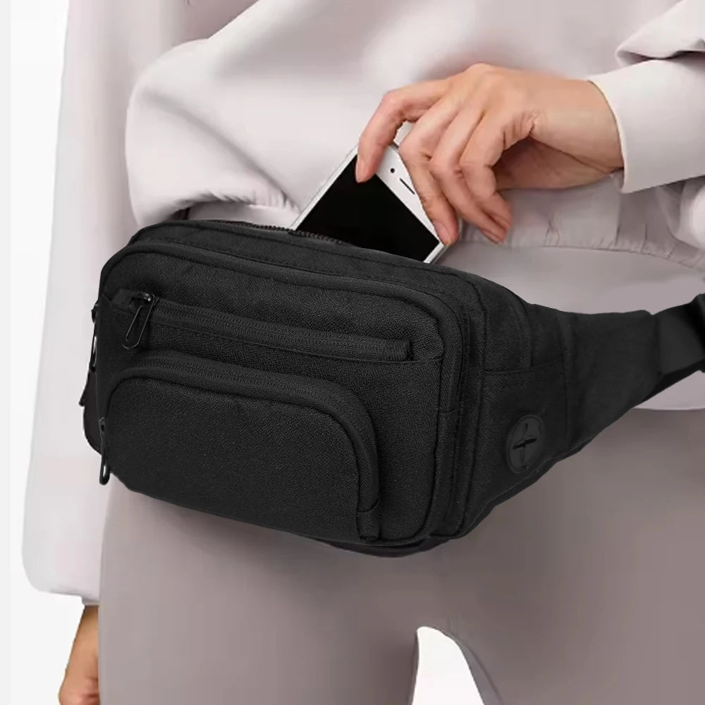 Large Crossbody Fanny Pack for Women Men Belt Bag for Travel Running Hiking Workout Outdoors Sport Fishing Waist Pack Bag