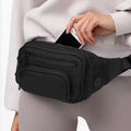 Eurcool Large Crossbody Fanny Pack Women Men Nylon Zipper Anti-Theft Moto Biker Pillow Shape Geometric Travel Running Hiking