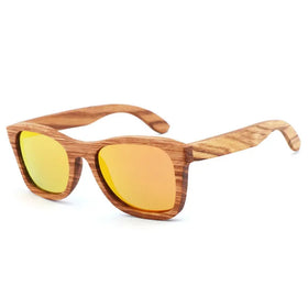 Polarized Zebra Wood Glasses Handmade Vintage Wooden Frame Men's Driving Polarization Women's Bamboo Sunglasses