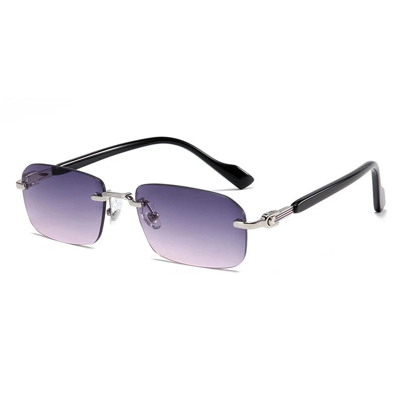 ADE WU MS20311 Rimless Sunglasses for Men Women Fashion Frameless Rectangle Gradient Lenses Sun Glasses Shades UV400 Protection