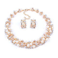European and American Fashion Bridal Jewelry Accessories Sets Artificial Pearl Diamond Alloy Short Bridal Necklace Earrings Set