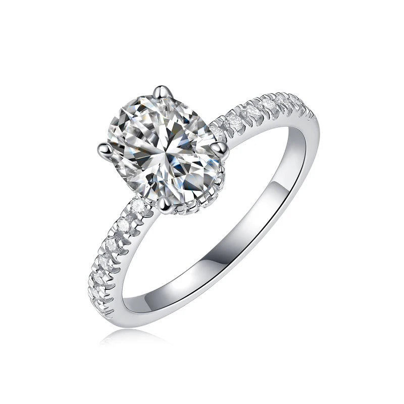 Customized 2CT Sterling Silver 925 Moissanite Ring for Women Fashion Luxury Wedding Ring Mossanite Jewelry Gift
