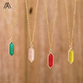 Minimalist Designer Gems Necklace for Women & Couples New Natural Stone Pendant with Gold Plated Link Chain for Parties Weddings