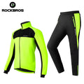 ROCKBROS Custom Men Winter Cycling Jackets Set Windproof Waterproof Warm Bicycle Jerseys MTB Pants Bike Cycling Suit
