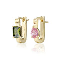LOZRUNVE Fashion Jewelry Hot Design Custom Solitaire Single Stone Link Huggie Hoop Earring