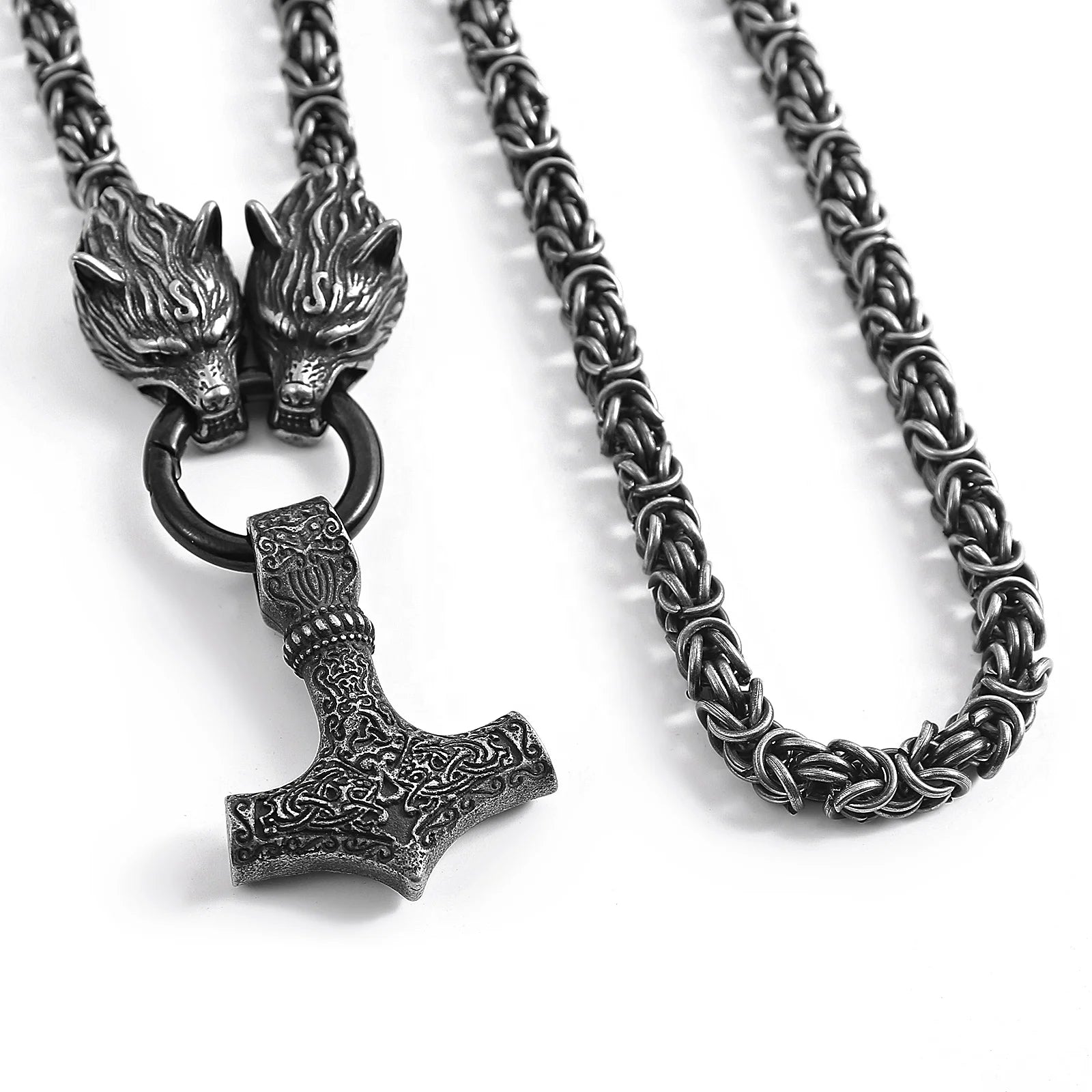 Vintage Jewelry Wholesale Stainless Steel Mens King Chain Necklace Jewelry Norse Historical Jewelry Viking Necklace Jewelry