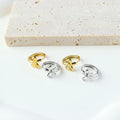 Wholesale Factory Direct Simple Irregularity Line Bowknot Gold Plated Hoop Earrings Women's Stainless Steel Fine Jewelry Earring