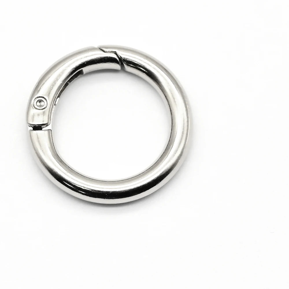 25mm Gate O Ring Round Carabiner Metal Key Snap Clip Trigger Spring Keyring Buckle for Bag