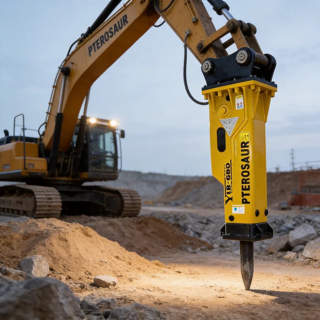 YLB680 Backhoe Hydraulic Breaker Hammer F6 Hydraulic Concrete Rock Breaker Sb40 Chisel 68mm for 3cx 4cx 580 Excavator