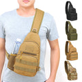 Outdoor Sports Camping Hunting Messenger Chest Pack Black Single Shoulder Tactical Waterproof Crossbody Sling Bag Polyester