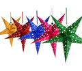 120 CM 47 Inch Laser Hollowing Christmas Lantern Pentagram Hanging Pendant Paper Lamp Paper Star Lanterns for Party Decoration
