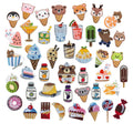 Customized Cute Afternoon Tea Time Animal Ice Cream Fruit Cake Embroidered Self Adhesive Patches Sticker for Phone Mobile case