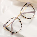 92033 Oversized Cat Eye Women Glasses Frame Clear Anti Blue Light Eyewear Men TR90 Spring Hinge Optical Frame