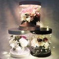 Wholesale Transparent PVC Round Gift Box Flower Tube Flower Box Round Hugging Bucket Bouquet Flowers Packaging Box