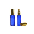 OEM Blue Colored 10ml Rectangular square Glass Perfume Refillable  Spray Bottle 10 ml with Metal Fine Mist Spray