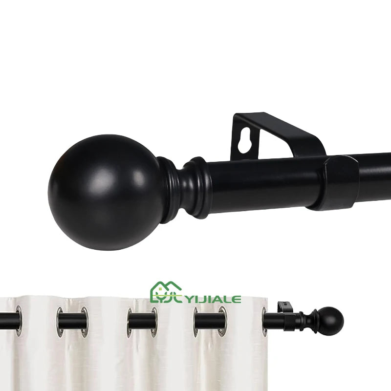 YIJIALE Metal Material Curtain Pole Rod Adjustable 28-48inch Curtain Rods Living Room Curtain Rod With Fashion Head MegaBDM