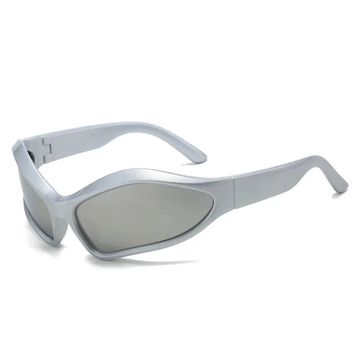 New Arrival Future Tech Alien Outdoor Wraparound Sports Sunglasses Custom Logo Uv400 Small Frame Cat Eye Y2k Punk Sunglasses