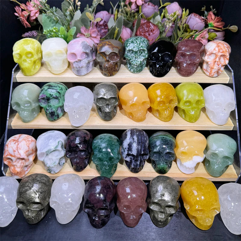 2 Inch Mixed Skulls Wholesale Natural Crystal Skulls Pyrite Skulls for Healing Stones