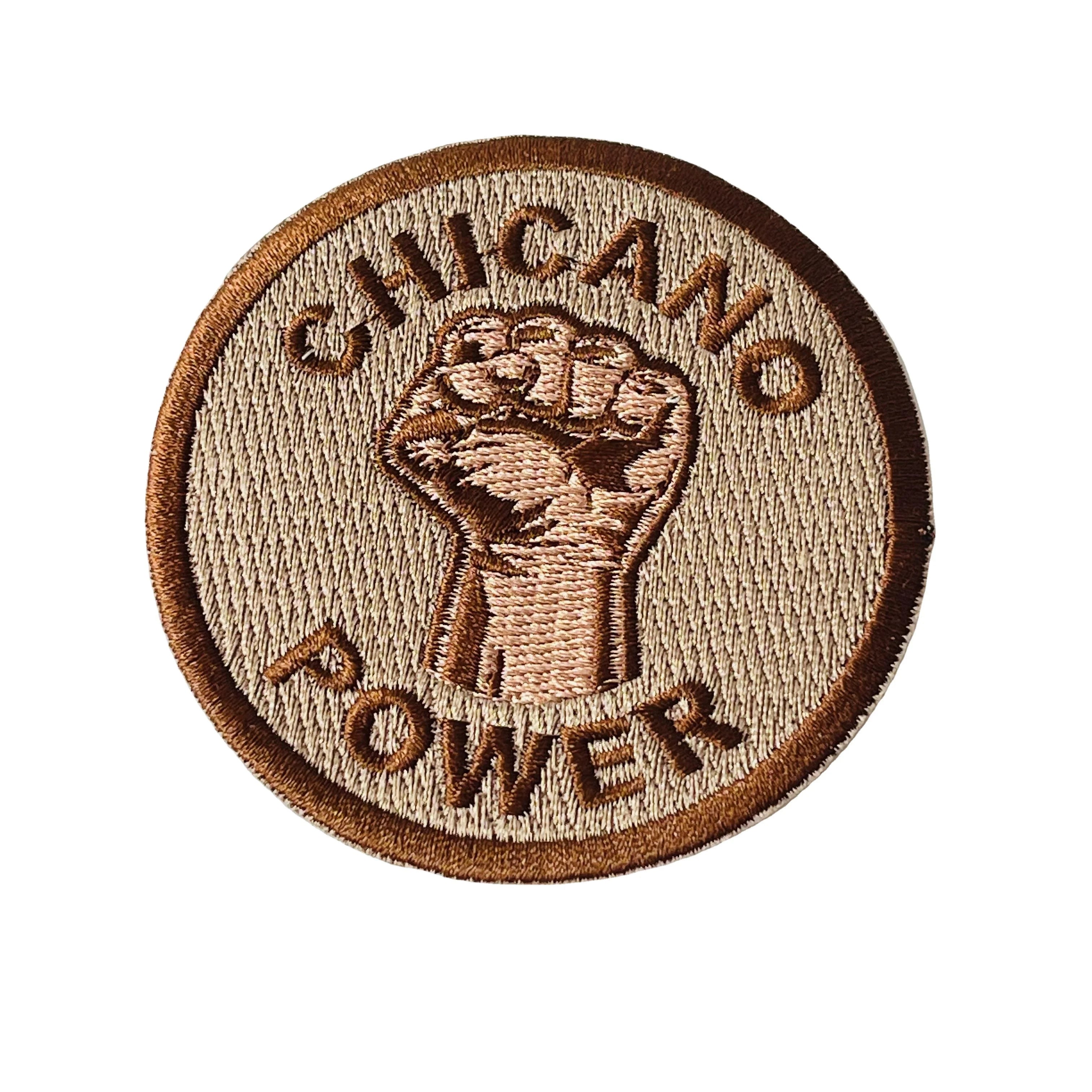 Custom 1960s / 70s Mexican American Political Patch "CHICANO POWER"  Iron on Embroidered Patch