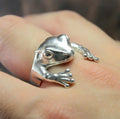 Open Frog Carbuncle Stone Retro Adjustable Ring  Wholesale