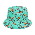 Wholesale Summer Outdoor Sun Cap Panama Cap 58cm Double Sides Fisherman Hats for Men Women Cute Printing Cartoon Duck Bucket Hat