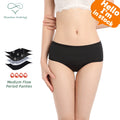 Shanhao OEM Menstrual Panties Women High Cut Ribbed Cotton 4 Layers Absorbent Leakproof Underwear Period Panties for Women