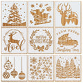 Christmas Stencils for Painting on Wood Holiday Stencils With Trees Farm Fresh Deers Snowflakes and Merry Christmas Stencil