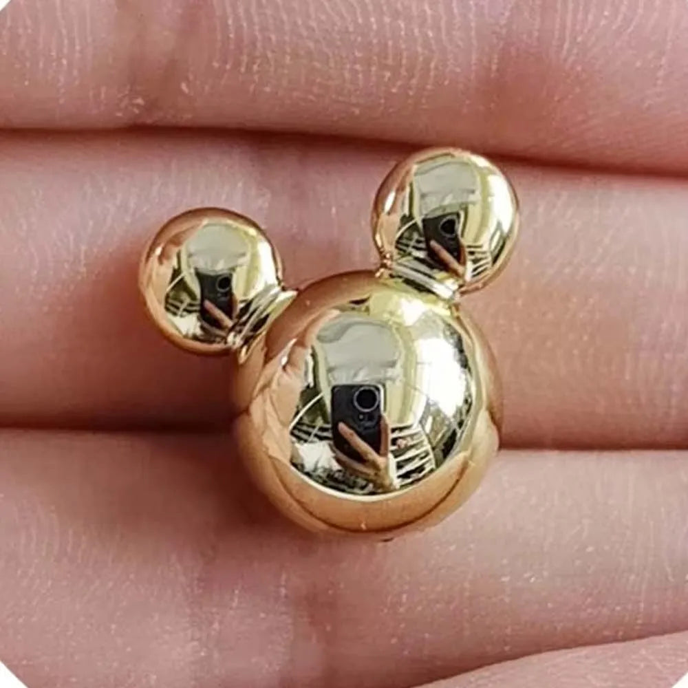 100pcs 16mm CCB Gold Color Cartoon Mouse Head Acrylic Beads for DIY Beaded Pen Jewelry Necklace Bracelet Making Accessories