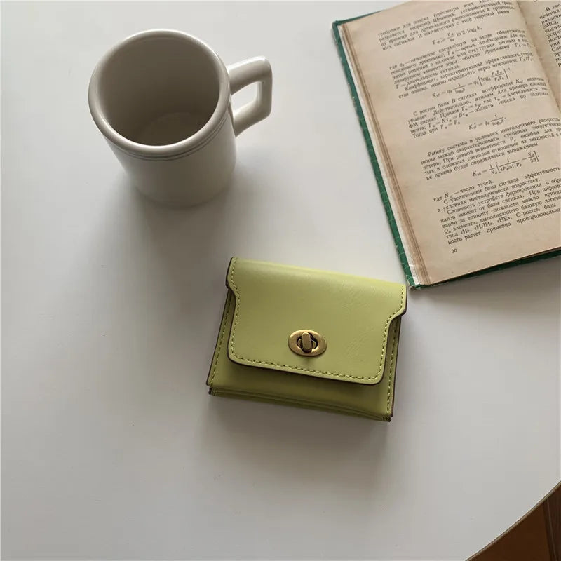 Wholesale Short PU Women's Designer Card Holder Wallet Fashionable Thread Pattern with Open Closure RFID Lining