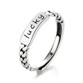 2022 New Fashion Handmade Open 925 Sterling Silver Ring Adjustable Lucky Ring for Women and Girls