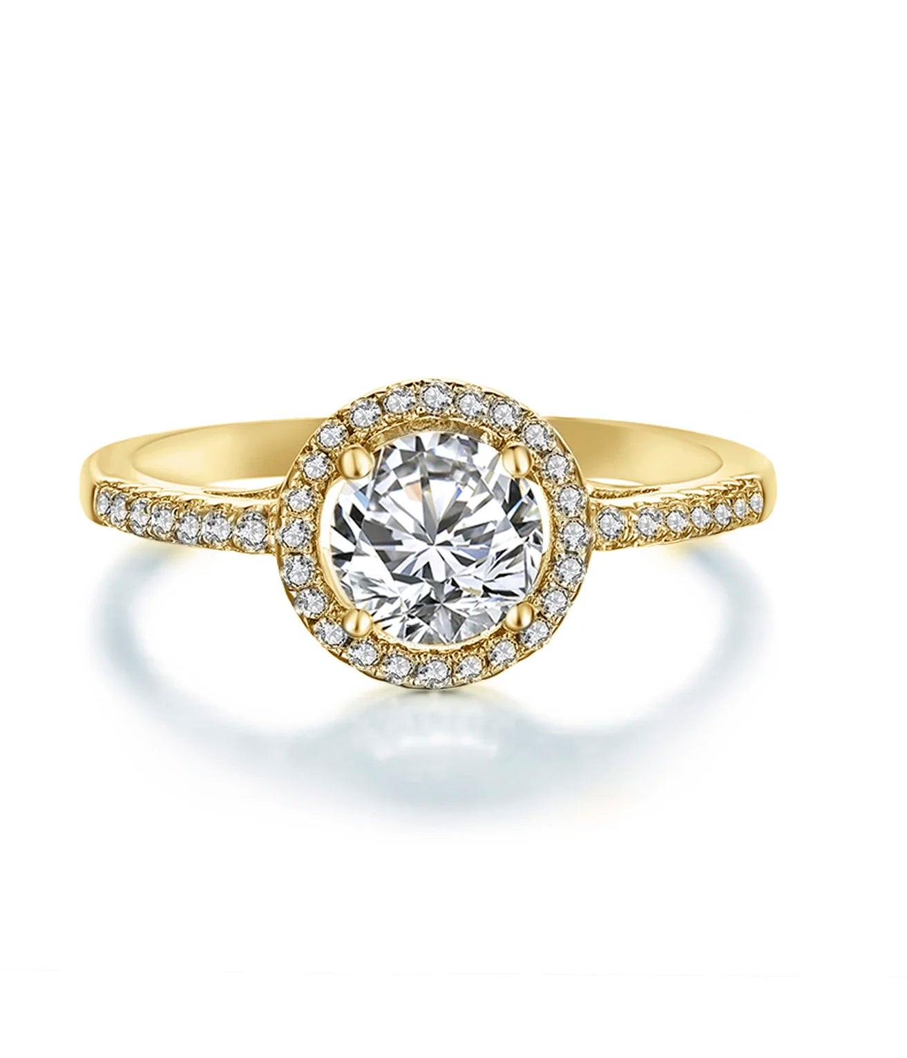 QX Luxury Fine Jewelry 18K Gold Plated 925 Silver Wedding Ring Cubic Zirconia Bridal Band Women Engagement Gifts