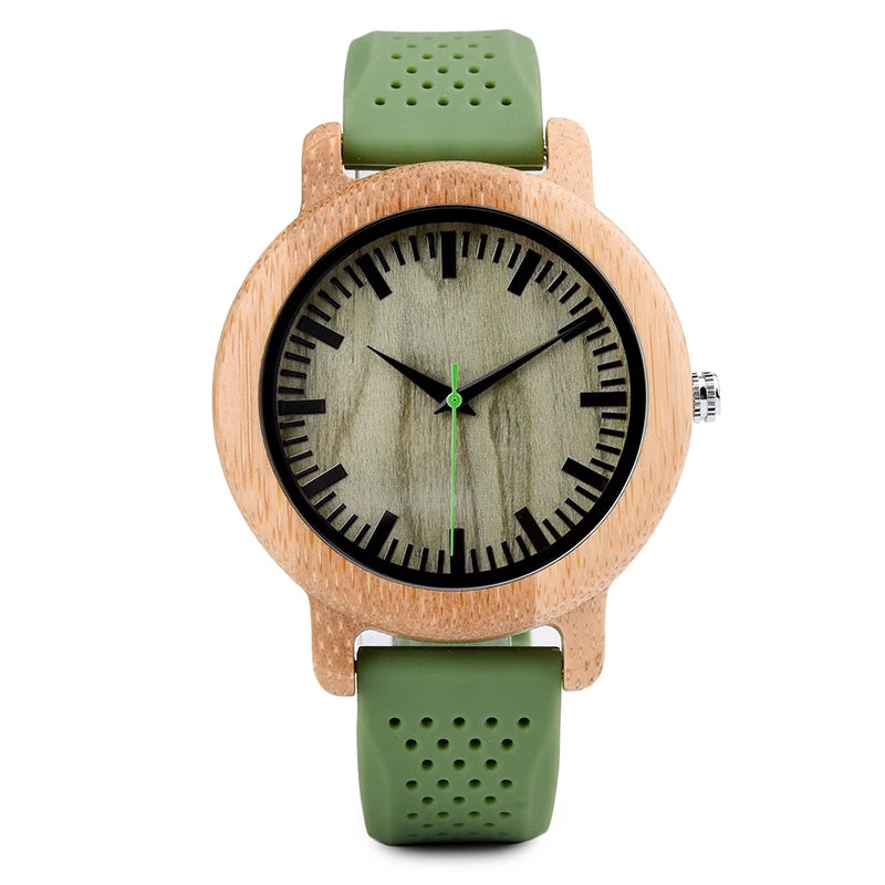 DODO DEER Hot Selling Japan 2035 Quartz Wristwatch Relojes Hombre Custom Bamboo Watch with Silicone Band MegaBDM