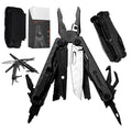 Dependable Carbon Fibres Black Handle Portable 440A Blades Scissors Folding Pliers EDC DIY OEM Screwdriver Combination Camping