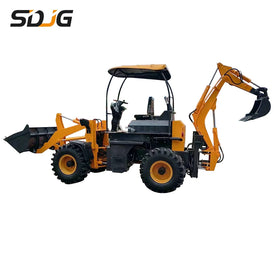 SDJG Multifunction CE EPA Farm Construction Agriculture 4 Wheel Drive Towable Backhoe Loader