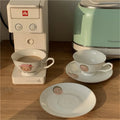 Solhui Ceramic Grandpa grandma Coffee Cup and Saucer Romantic Milk Coffee Cup for Lover