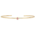 LOZRUNVE 925 Sterling Silver Elegant Bezel Solitaire Diamond Zirconia Cuff Bangle Bracelet