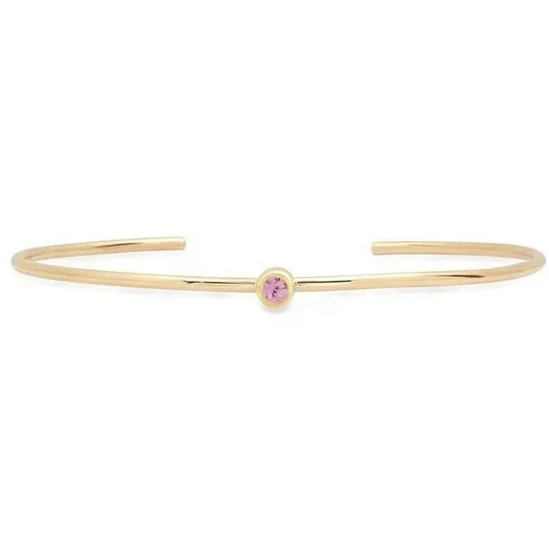 LOZRUNVE 925 Sterling Silver Elegant Bezel Solitaire Diamond Zirconia Cuff Bangle Bracelet