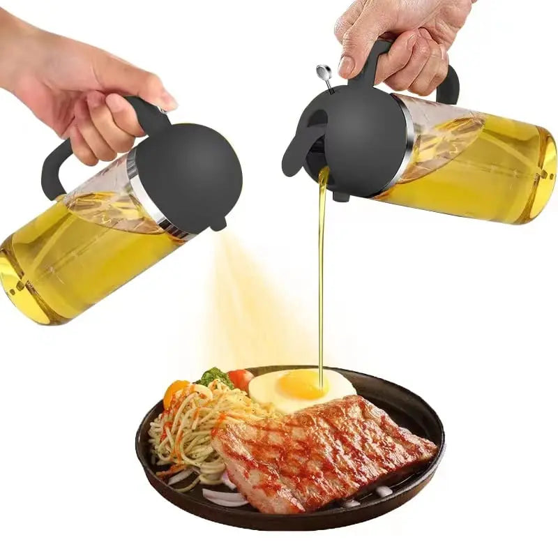 2 in 1 Glass Oil Sprayer for Cooking & Barbecue Use Eco-Friendly Liquid Dispenser