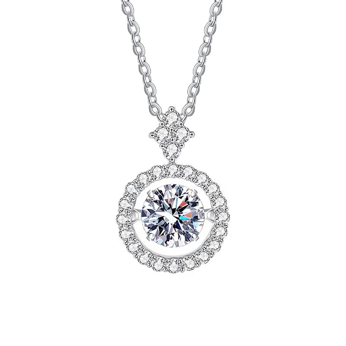 Wholesale Real 925 Sterling Silver Best Gift for Women Gra  Diamond Moissanite Mini Light Pursuit Necklace Fine Jewelry