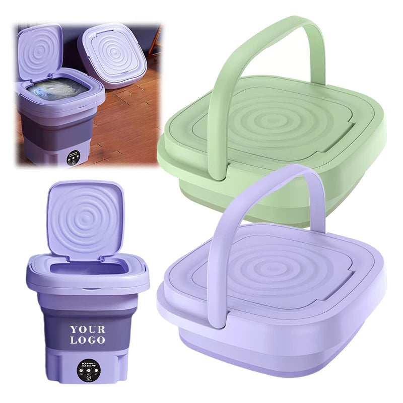 8L Upgraded Mini Upgraded Large Capacity Deep Cleaning Small Foldable Washer Portable Washing Machine for Apartments