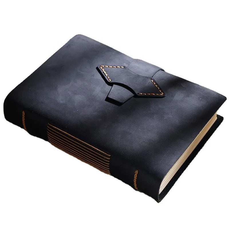 Craft Undated Blank Paper Notebook Odm Recycle Junk Journaling Private Straps Locking Bound Genuine Leather Writing Diary