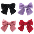 Solid Color Spring Clip Hair Bow Clip Fabric Top Clip for Girls Hair Accessories