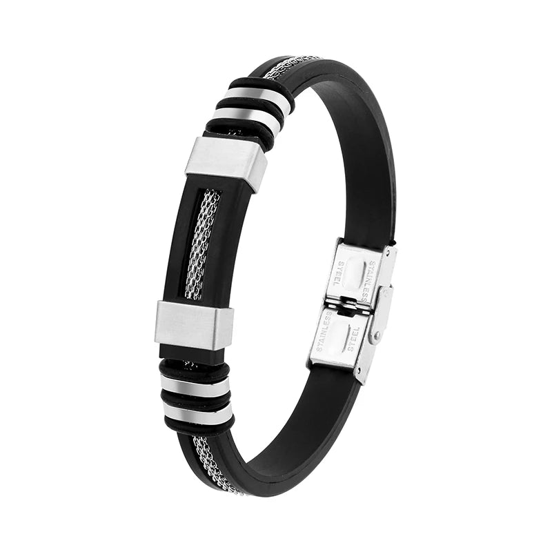 Daili Wholesale Luxury Leather for Bracelet for Men Stainless Steel Fashion Charm Bracelets Accessory