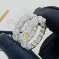 Factory Price Solid Silver Rapper Jewelry Man Iced Out Full With 4.25mm Stone VVS1 Moissanite Hip Hop Eternity Band  Ring