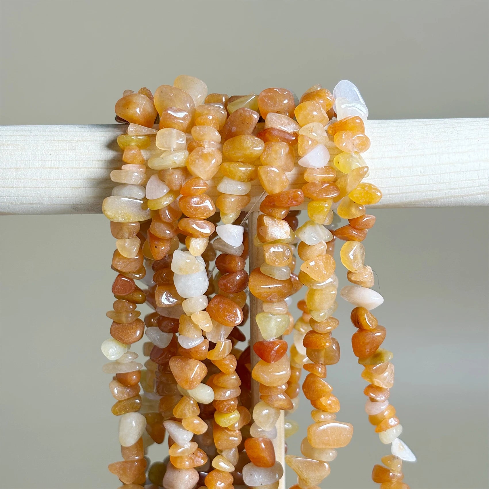 Wholesale Natural Irregular Colorful Gemstone Gravel Crystal Chip With Holes Yellow Aventurine Loose Bead for Diy Jewelry Making