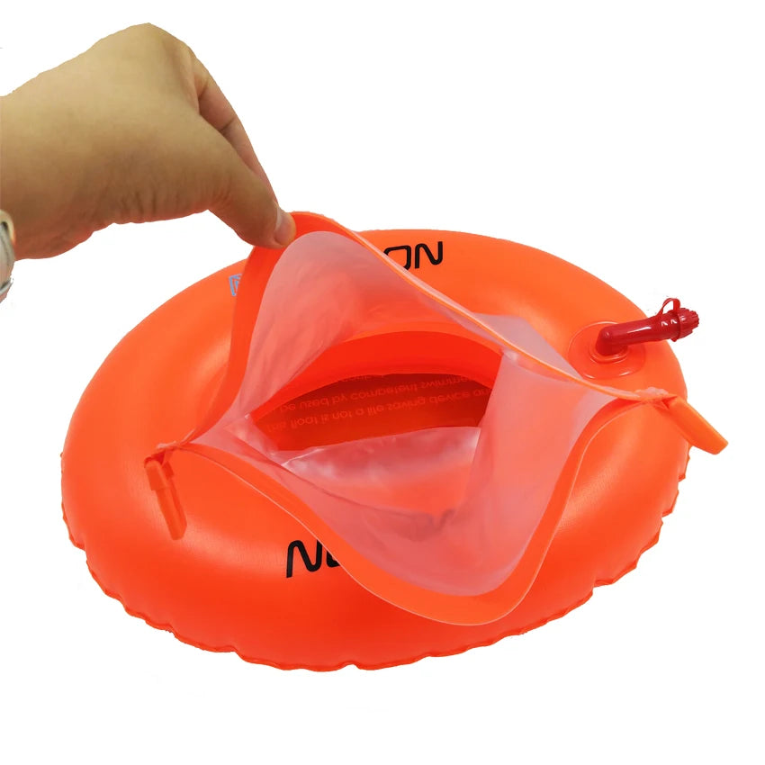 PVC Safety Swimming Buoy Tow Float Donut Floating Air Dry Bag Inflatable Buoy for Swimmers and Triathletes Swim Buoy Open Water