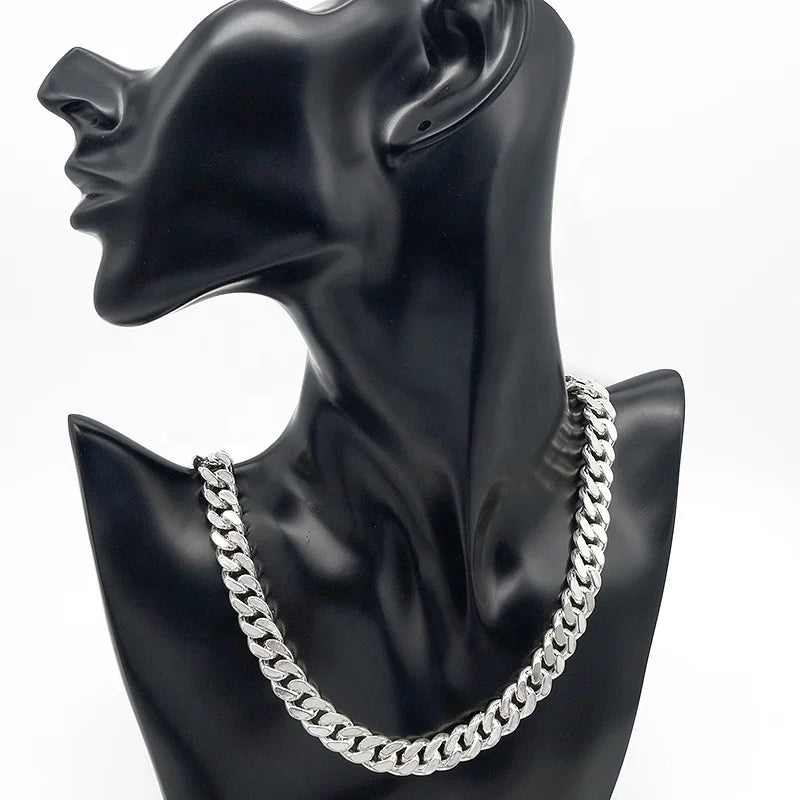 10mm Cuban Chain Curb Big Silver Chains 925 Roll Semi Jewelry Chain Manufacturers for Men Necklace