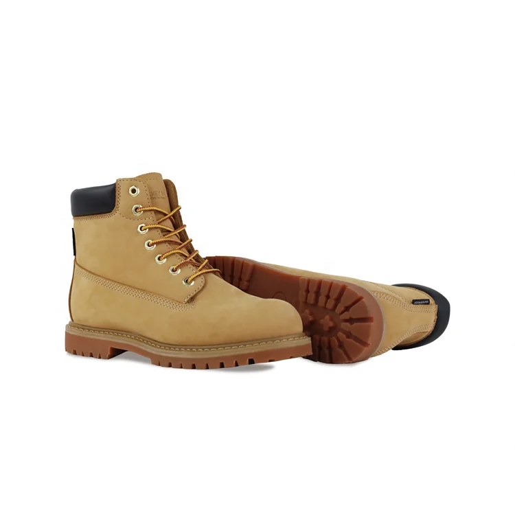 Men's Custom Logo Solid Color Waterproof Boots Lace-Up Closure Height Increasing for Winter Summer Groundwork Construction Site