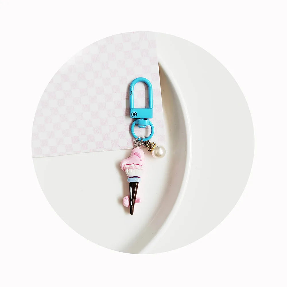 Handmade School Resins Keychain Key Chains for Women Girl Cute Keyring Pendants Car Key Ring Handbag Charms Gifts 10pcs