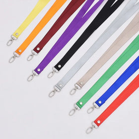 Wholesale Cheap Custom 15mm Polyester Metal Oval Clip Rivet ID Badge Neck Strap Lanyard